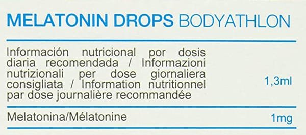 Tabla Nutricional de Melatonin Drops de la marca BodyAthlon Tabla Nutricional de Melatonin Drops de la marca BodyAthlon
