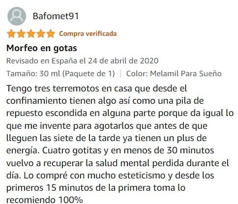 Ver mejor y más útil valoración de Melamil Tripto de la marca Humana en Amazon Ver mejor y más útil valoración de Melamil Tripto de la marca Humana en Amazon