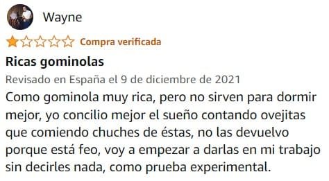 Ver peor valoración de Melatonina de la marca Vitaldin en Amazon