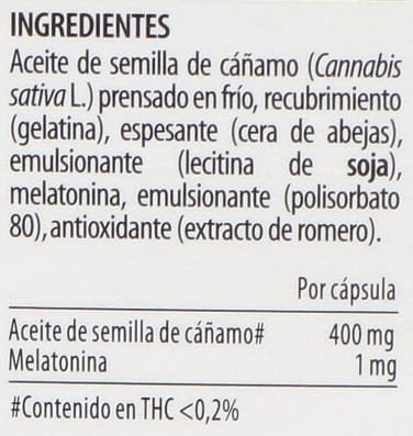 Tabla Nutricional de Cannabidorm de la marca neo Tabla Nutricional de Cannabidorm de la marca neo