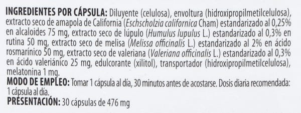 Tabla Nutricional de Somnium de la marca neo Tabla Nutricional de Somnium de la marca neo