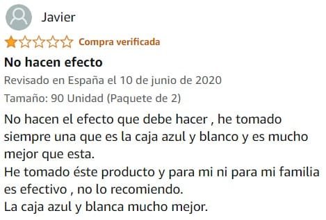 Ver peor valoración de Melatonina de la marca SoriaNatural en Amazon Ver peor valoración de Melatonina de la marca SoriaNatural en Amazon