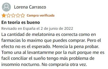 Ver peor valoración de Melatonina de la marca Foodelis en Amazon Ver peor valoración de Melatonina de la marca Foodelis en Amazon