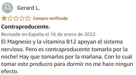 Ver peor valoración de Natural Night Complex de la marca Nutravita en Amazon Ver peor valoración de Natural Night Complex de la marca Nutravita en Amazon