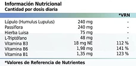 Tabla Nutricional de AnsieSTOP de la marca Healthy Fusion Tabla Nutricional de AnsieSTOP de la marca Healthy Fusion