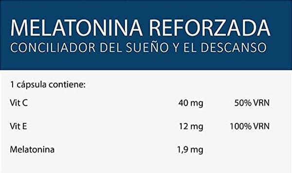Tabla Nutricional de Melatonina Reforzada de la marca vecos Tabla Nutricional de Melatonina Reforzada de la marca vecos