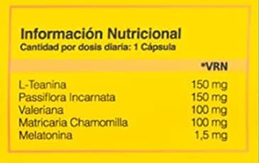 Tabla Nutricional de NaturSueño de la marca NaturFusion Tabla Nutricional de NaturSueño de la marca NaturFusion