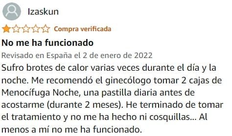 Ver peor valoración de Menocífuga Noche de la marca DonnaPlus en Amazon