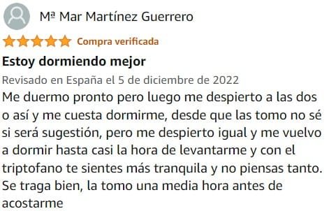 Ver mejor y más útil valoración de Melatonina + L-Triptófano de la marca GloryFeel en Amazon Ver mejor y más útil valoración de Melatonina + L-Triptófano de la marca GloryFeel en Amazon