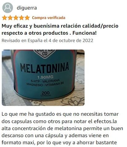 Ver mejor y más útil valoración de Melatonina de la marca THE DOPPEL Co en Amazon Ver mejor y más útil valoración de Melatonina de la marca THE DOPPEL Co en Amazon