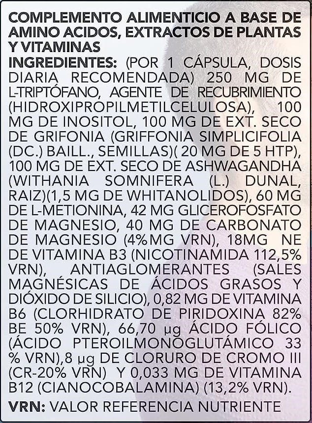 Tabla Nutricional de Stressless de la marca Nature Kare Wellness Tabla Nutricional de Stressless de la marca Nature Kare Wellness