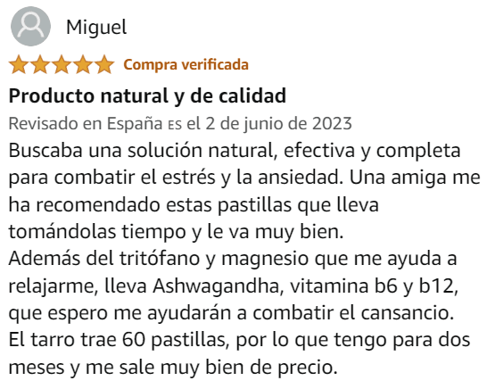 Ver mejor y más útil valoración de Stressless de la marca Nature Kare Wellness en Amazon Ver mejor y más útil valoración de Stressless de la marca Nature Kare Wellness en Amazon