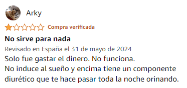 Ver peor valoración de Melatonina Con Triptófano de la marca Sevens en Amazon Ver peor valoración de Melatonina Con Triptófano de la marca Sevens en Amazon
