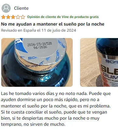Ver peor valoración de SLEEP Gummies de la marca Scenit en Amazon