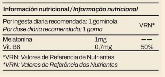 Tabla Nutricional de SLEEP de la marca Yome